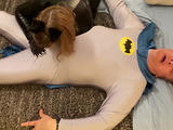 Granny Catwoman Deep Throats Batman'_s Cock
